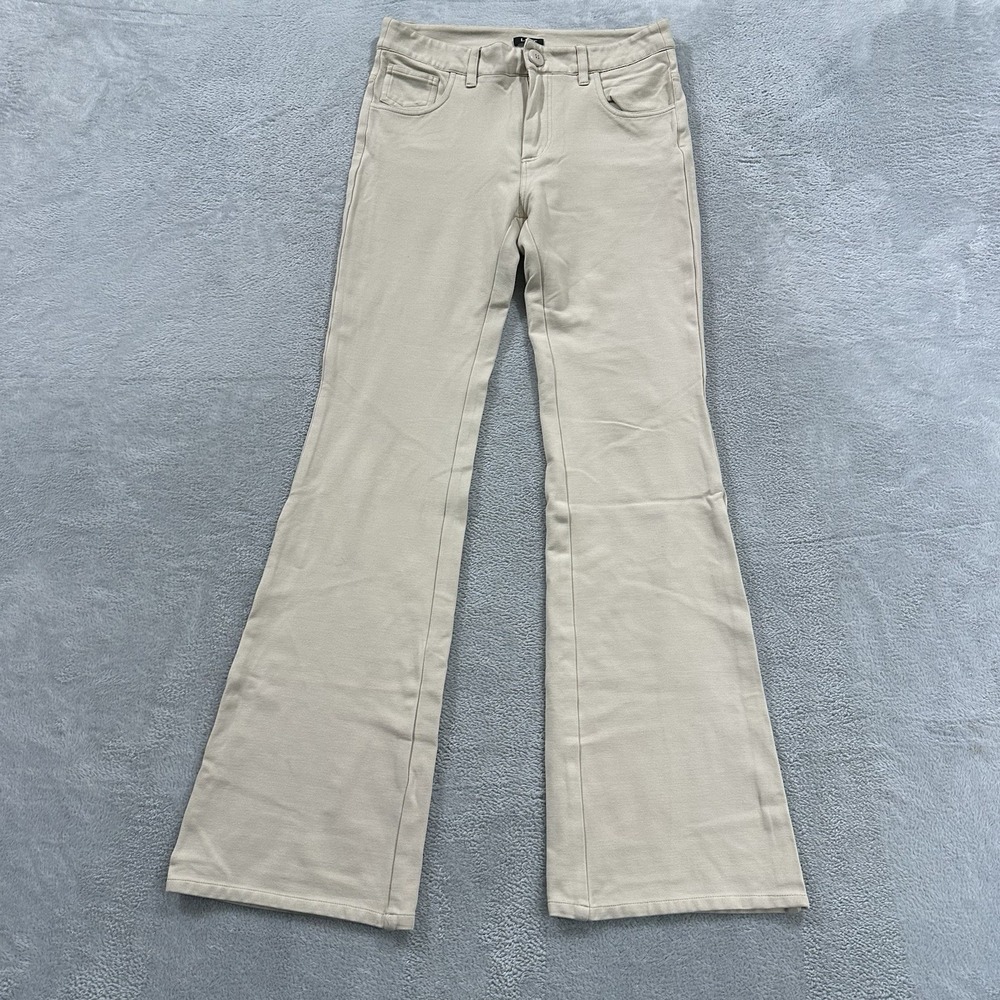 LIST Stretch Flare Leg Pants Women 28 W Beige Made In Italy Formal